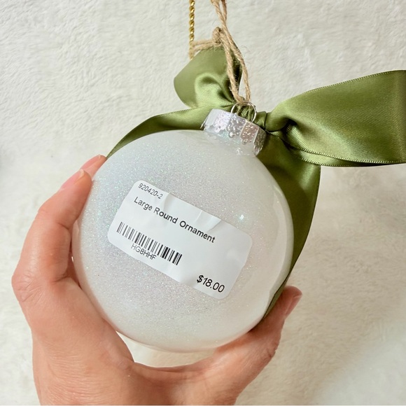 Plant Mama White Glitter with Green Bow & Letters 5" Christmas Tree Ornament - Picture 2 of 3